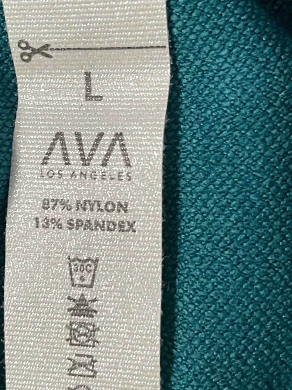 AVA Los Angeles Seamless High-Waist Teal Women's Leggings with Ribbed Waistband